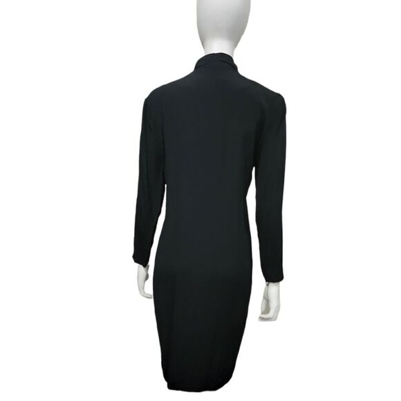 2110 by Jules Black Long Sleeved T Shirt Dress Metal Shell Buttons - Picture 3 of 14